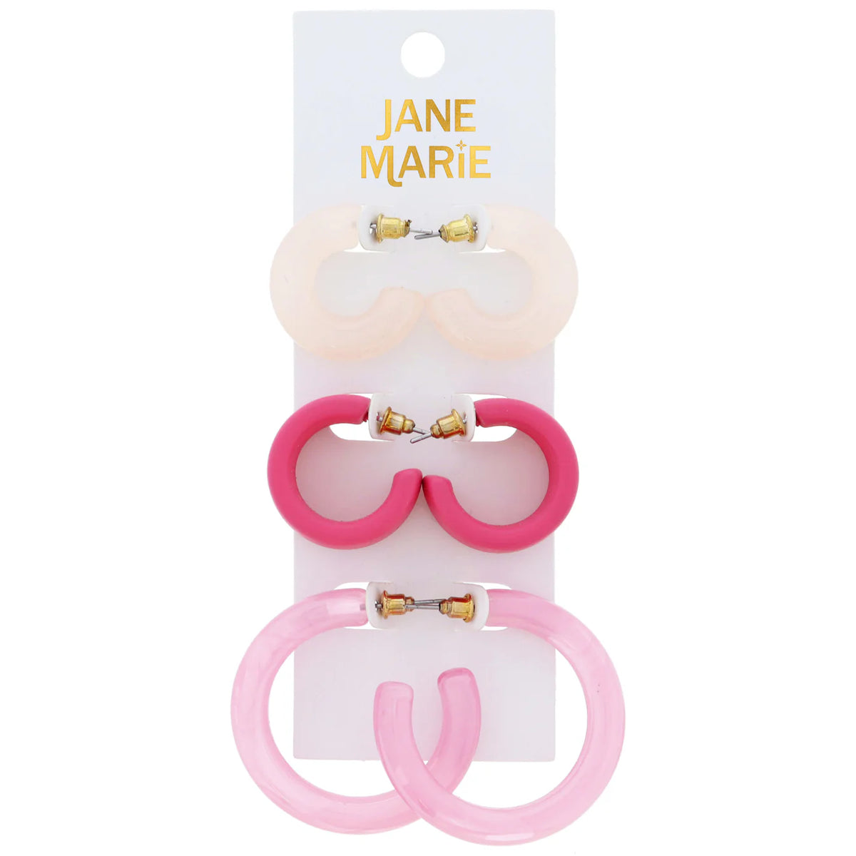 Set of 3 Pink Hoops