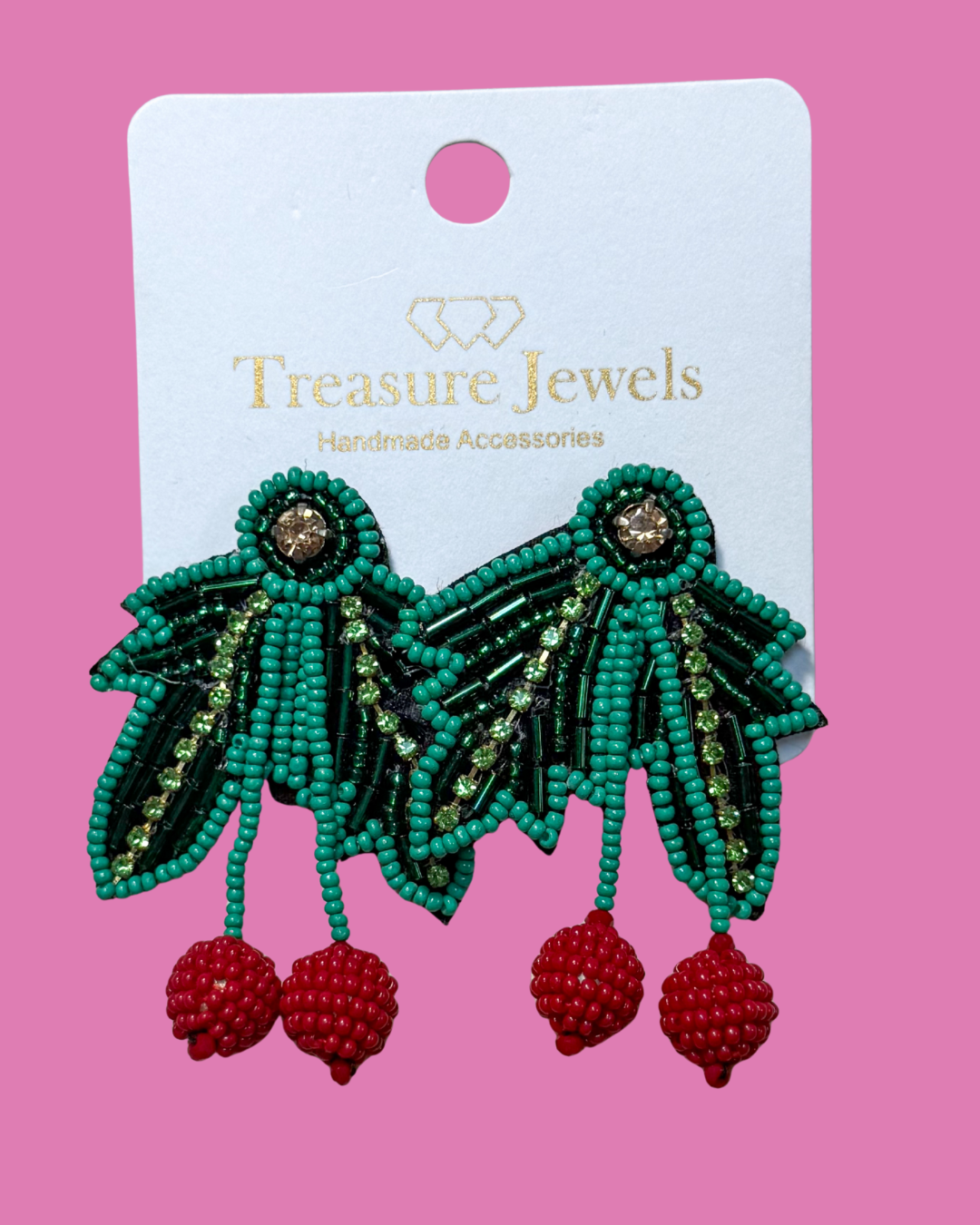 Seed Bead Christmas Earrings