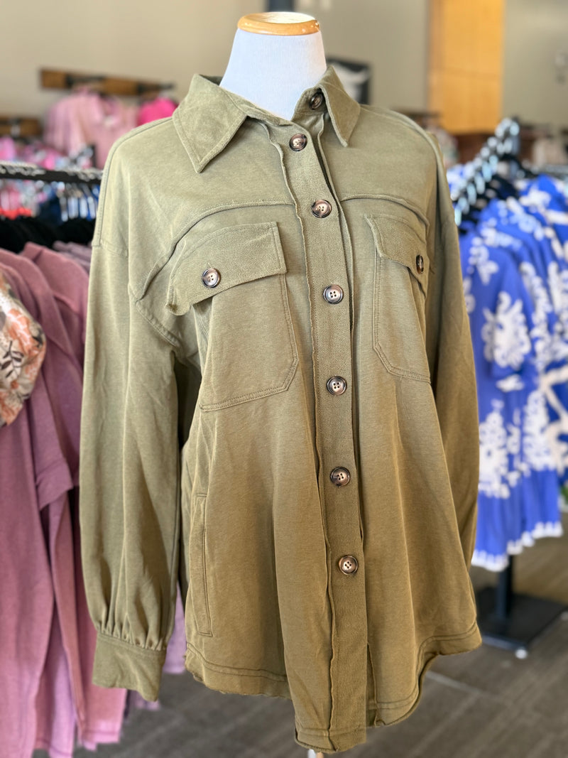 Tortoise Shell Button Up Jacket