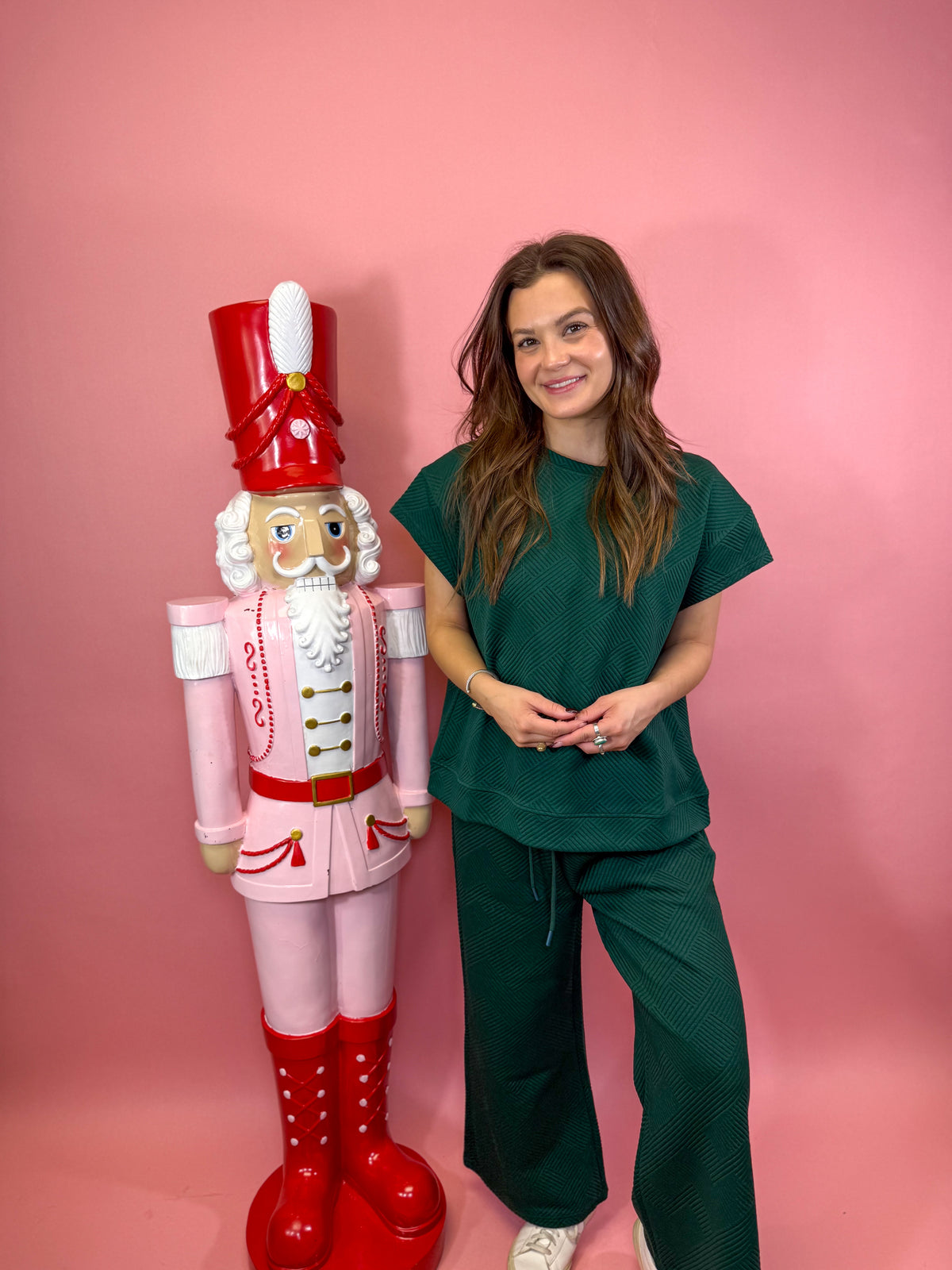 Textured Short Sleeve Lounge Set