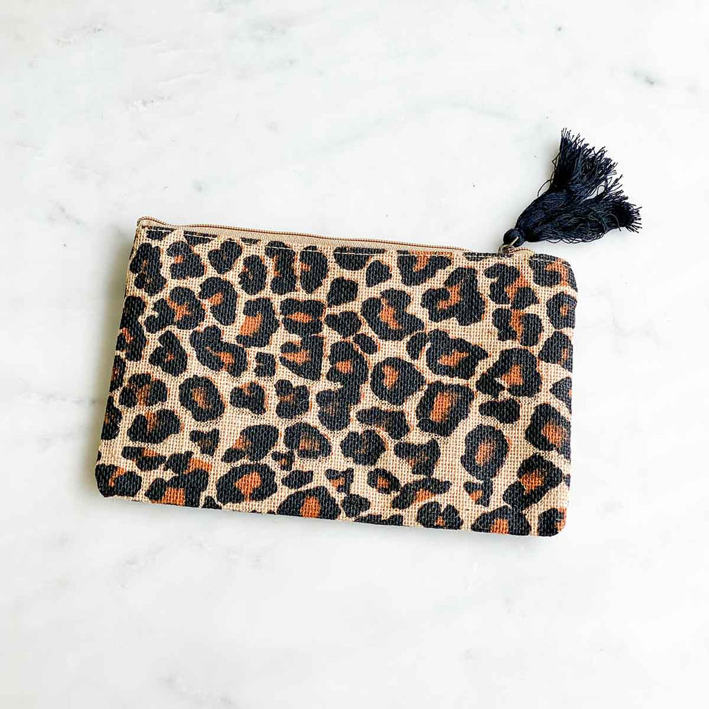 Leopard Cosmetic Bag-Black