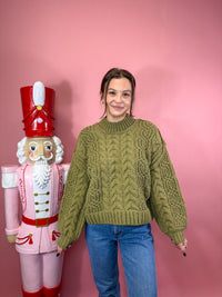 Sage Cable Knit Sweater