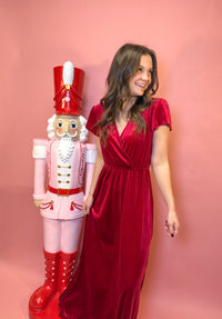 Red Velvet Maxi Dress