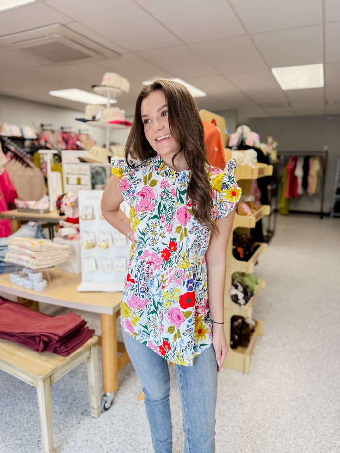 Floral Print Peplum Top