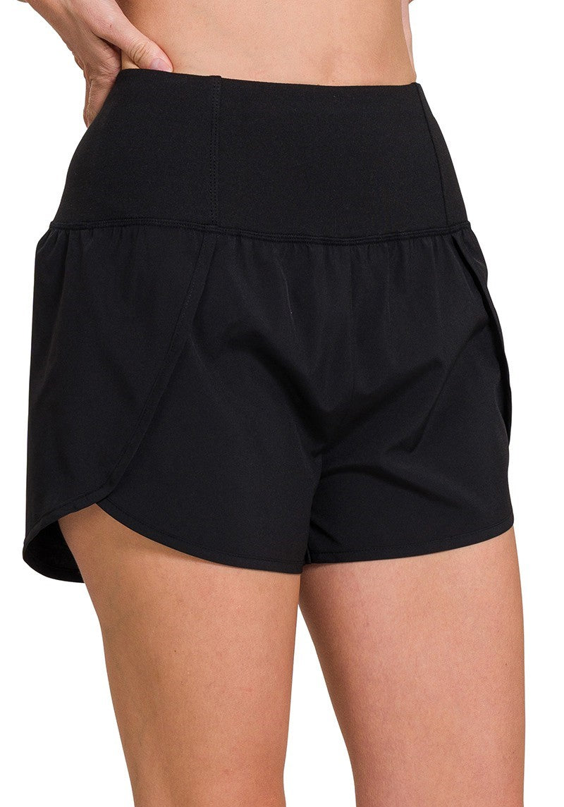 High Waisted Back Pocket Running Shorts