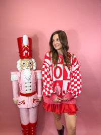 Red Checker Joy Oversized Sweater
