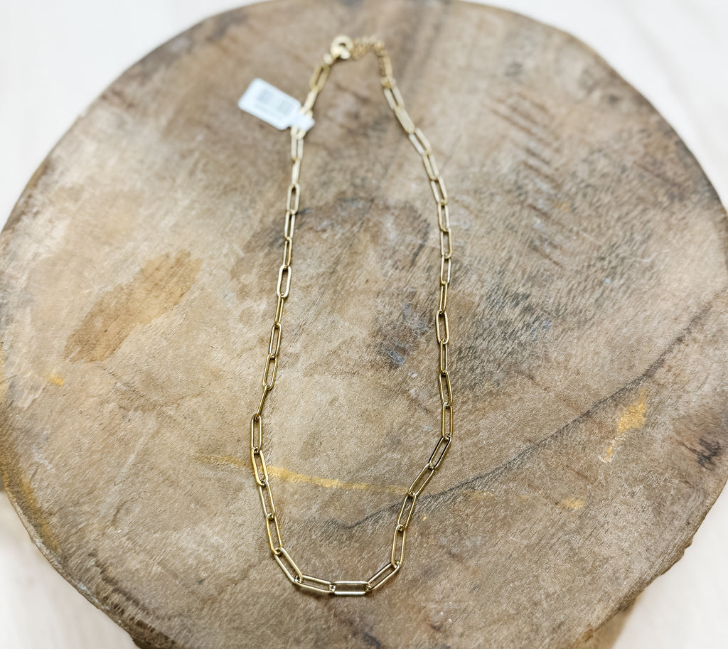 18K Stainless Steel Paperclip Necklace