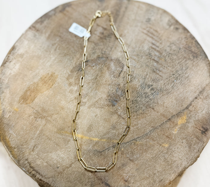 18K Stainless Steel Paperclip Necklace