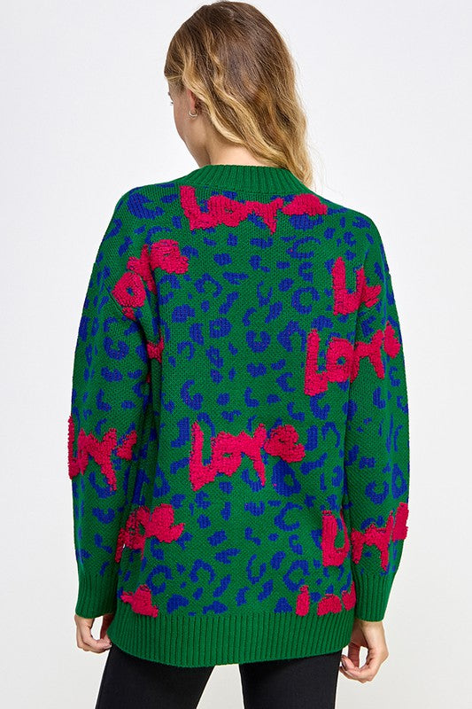 Love & Animal Jacquard Cardigan