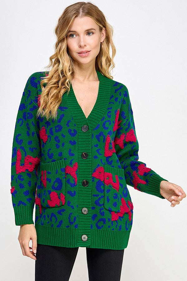 Love & Animal Jacquard Cardigan