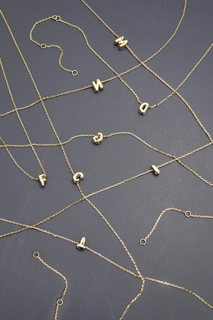 Bubble Initial Neckace