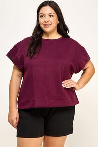 Textured Short Sleeve Lounge Set