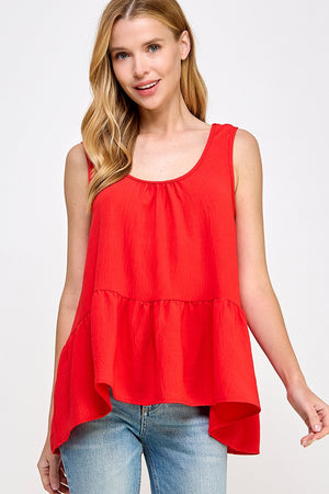 Oversized Shirred Neckline Babydoll Top