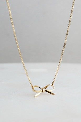 18K Stainless Steel Bow Necklace