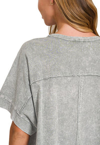 Halo Snow Washed Oversized Crop Tee