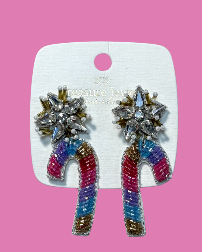 Seed Bead Christmas Earrings