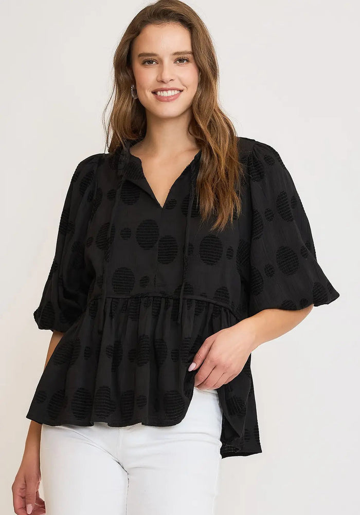 Swiss Dot Baby Doll Top