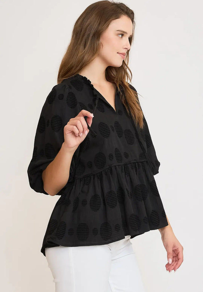 Swiss Dot Baby Doll Top