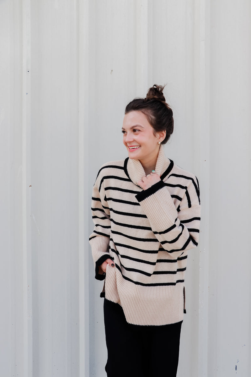 Tan Dunn Striped Sweater