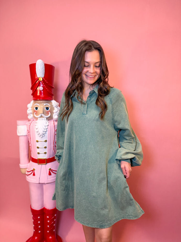 Pullover Mini Dress W/ Side Pockets