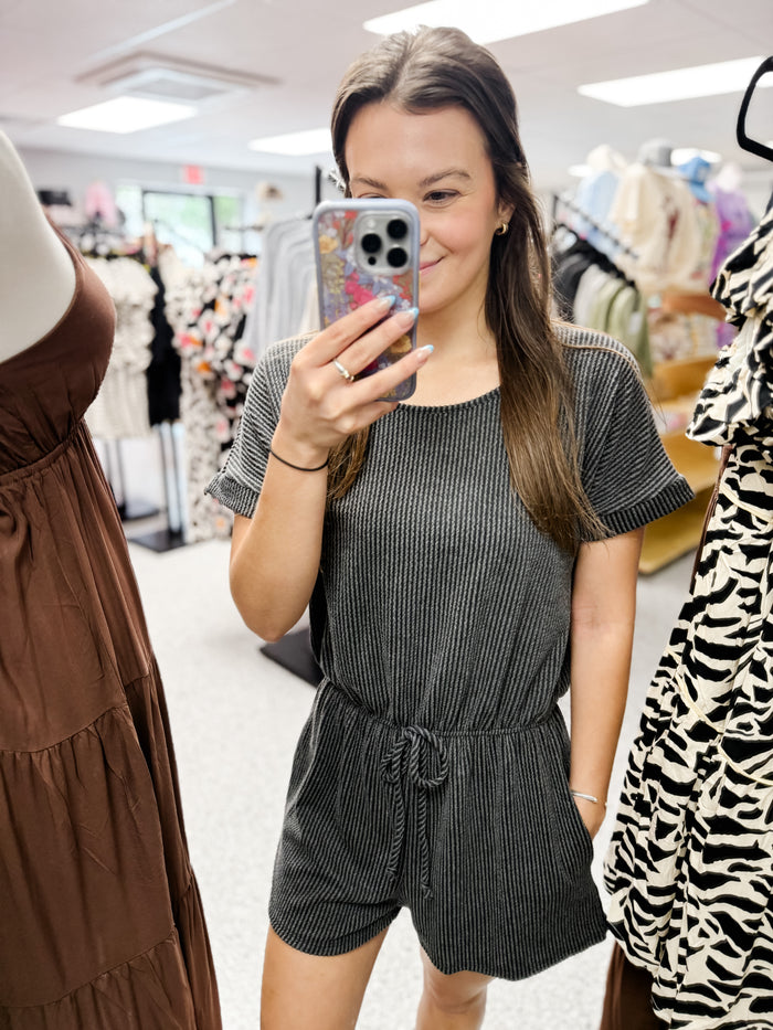 Solid Urban Ribbed Romper