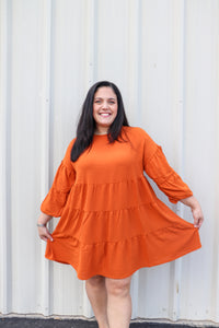 Rust Dallas Tiered Dress