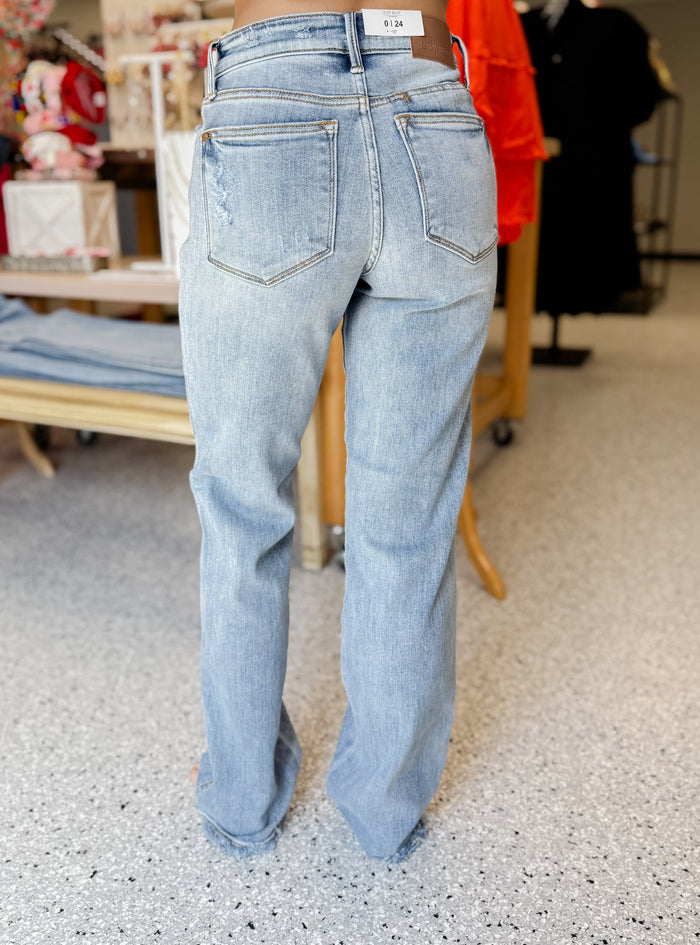 Jessica Mid Rise Cell Phone Pocket Dad Jean