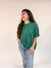 Oversized Ribbed Round Neck Short Sleeve Top