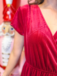 Red Velvet Maxi Dress