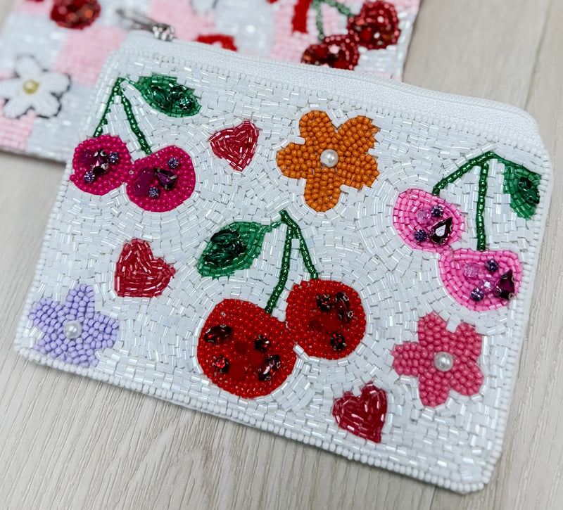 Beaded Cherry Pouch