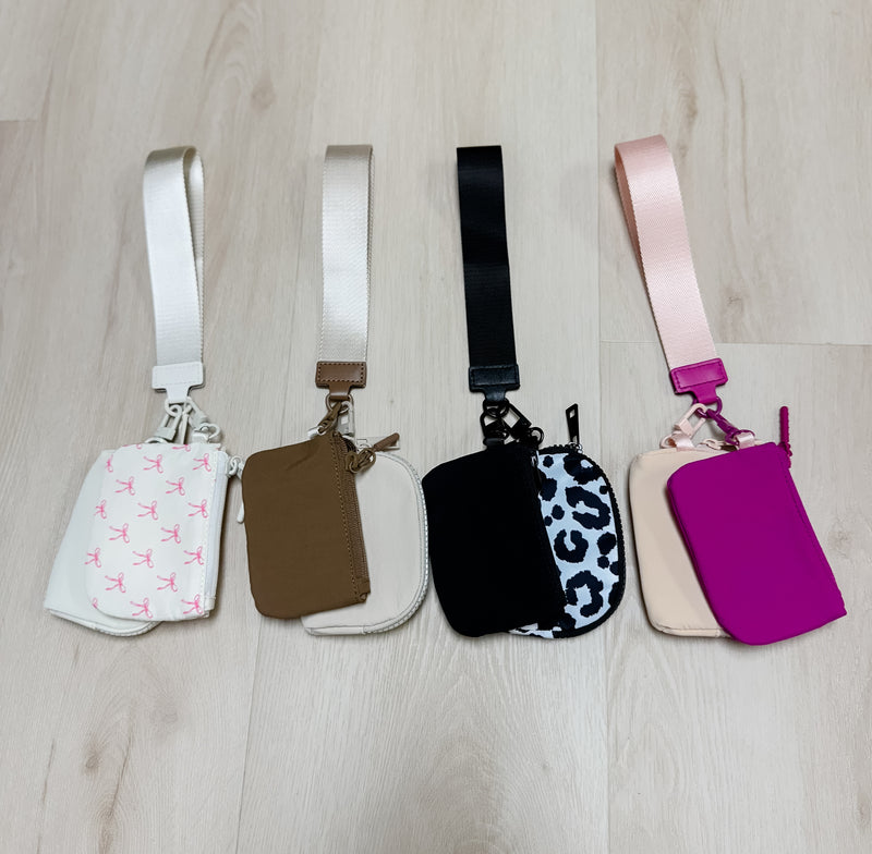 Dual Pouch Wristlet Keychain Wallet