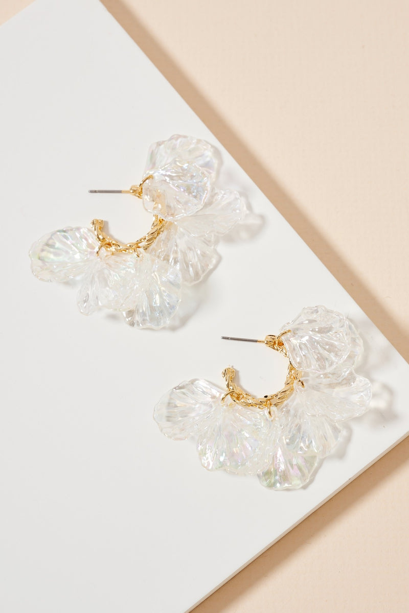 Clear Shell Dangling Earrings