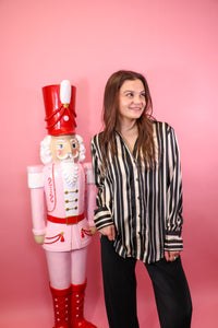 Satin Stripe Button Down Shirt