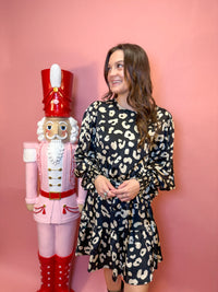 Satin Animal Print Mini Dress