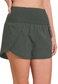 High Waisted Back Pocket Running Shorts