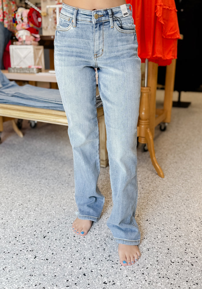 Jessica Mid Rise Cell Phone Pocket Dad Jean