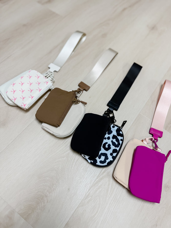 Dual Pouch Wristlet Keychain Wallet