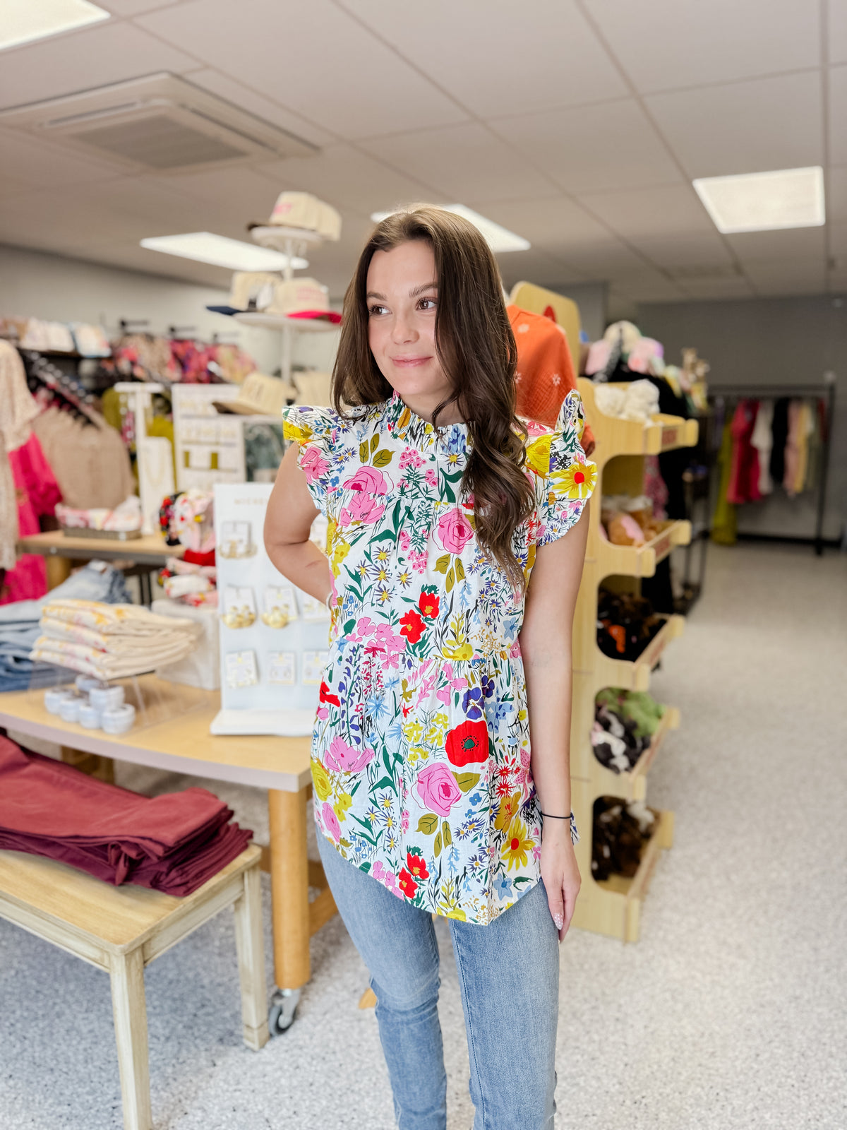 Floral Print Peplum Top