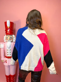 Color block Turtle Neck Long Sleeve
