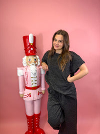 Lurex Textured Short Sleeve Lounge Set