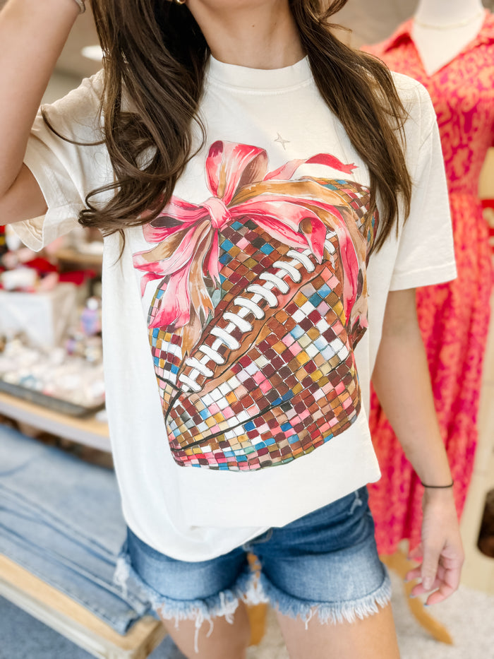 Disco Bow Football Graphic Tee