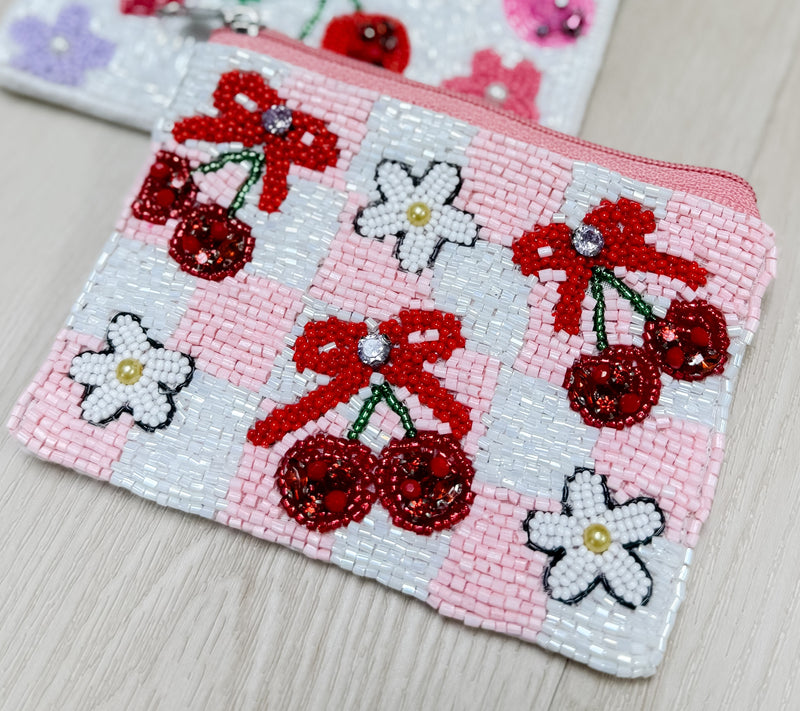 Beaded Cherry Pouch