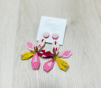 Flower Beaded Tropical Earrings