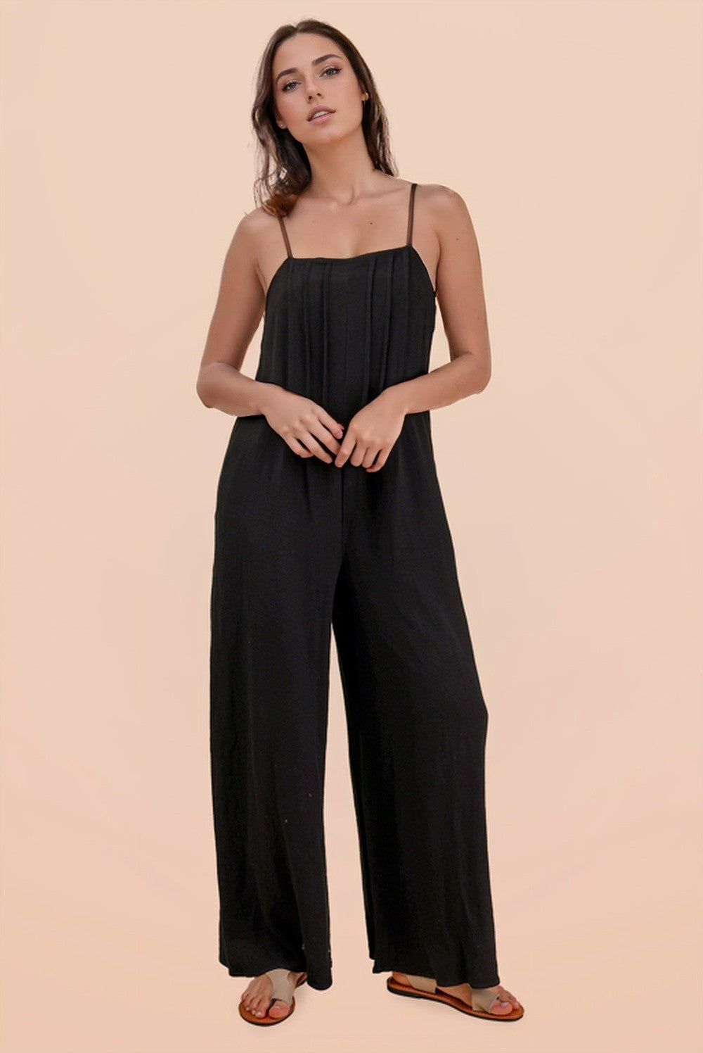 Effortless Black Woven Jumpsuit