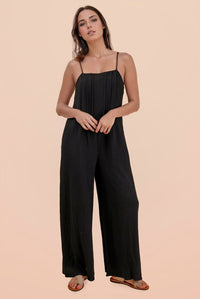 Effortless Black Woven Jumpsuit