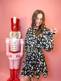 Satin Animal Print Mini Dress