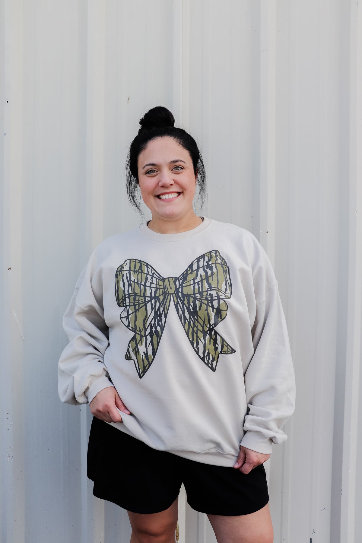 Camo Bow Sweatshirt