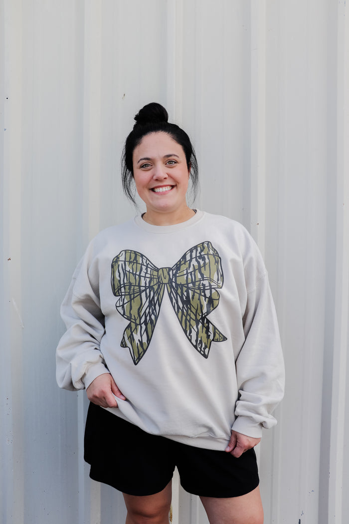 Camo Bow Sweatshirt