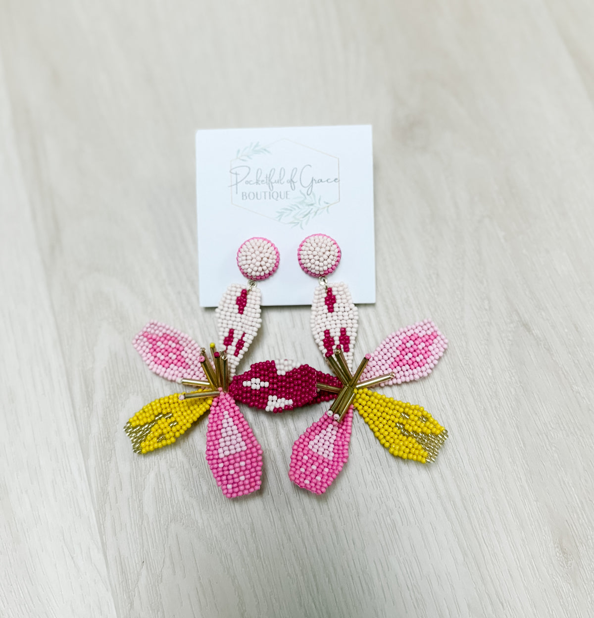 Flower Beaded Tropical Earrings