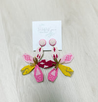 Flower Beaded Tropical Earrings